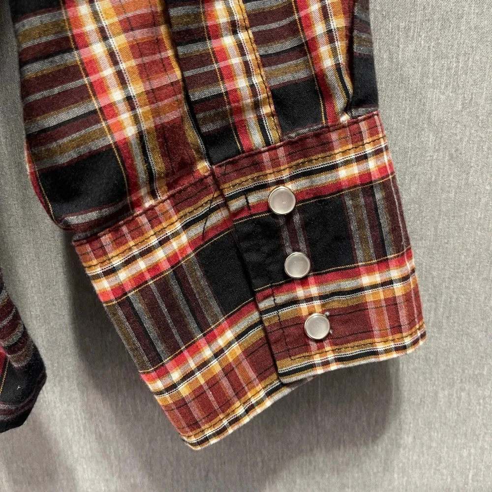 Ely Cattleman Western‎ Shirt Men XXL Plaid Pearl Snap Long Sleeve Cowboy Rodeo